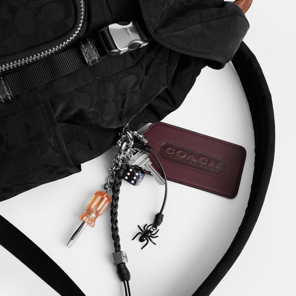 Coach Logan Backpack In Signature Nylon With Charms - Preorder