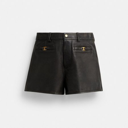 Coach Outlet Loved Leather Heritage C Shorts - Preorder — Black