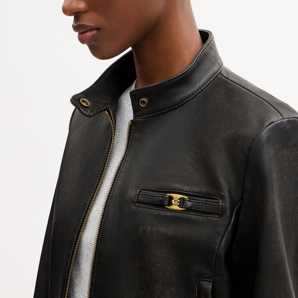 Coach Outlet Loved Leather Heritage C Racer Jacket - Preorder