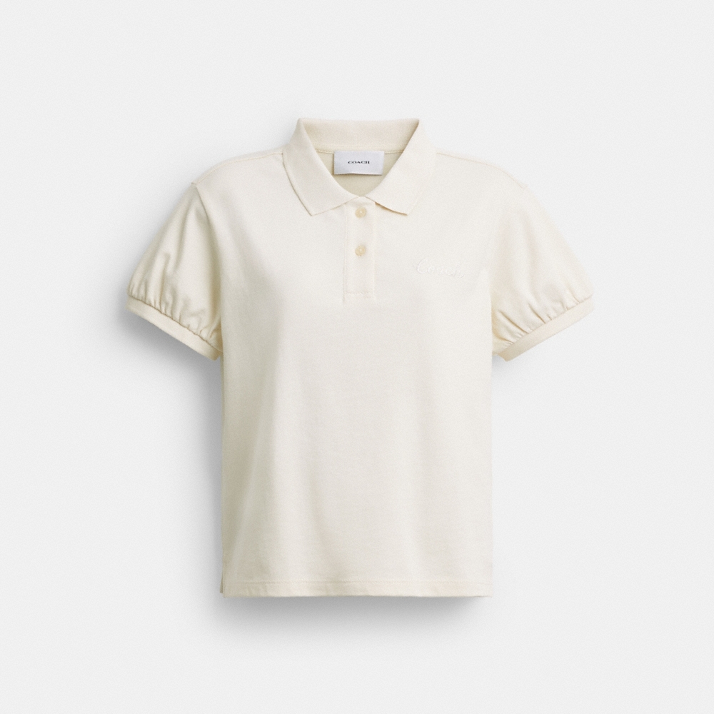 Coach Coach Script Shrunken Polo In Organic Cotton - Preorder