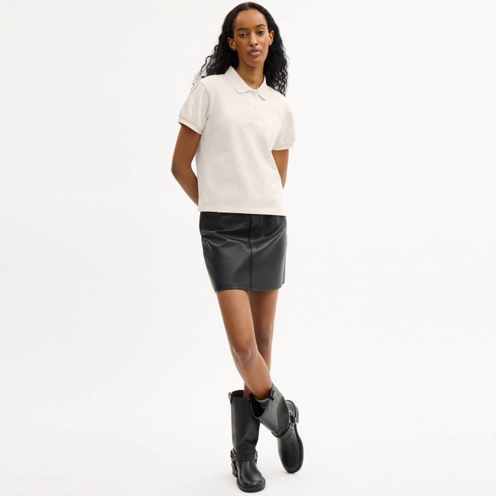 Coach Coach Script Shrunken Polo In Organic Cotton - Preorder