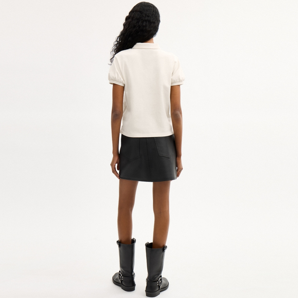 Coach Coach Script Shrunken Polo In Organic Cotton - Preorder