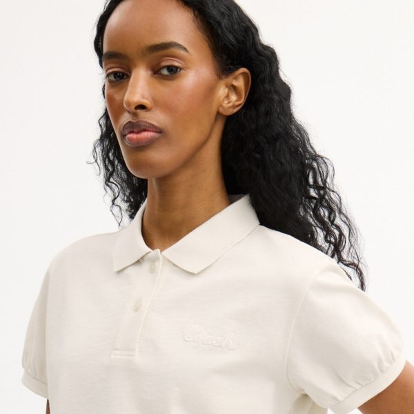 Coach Coach Script Shrunken Polo In Organic Cotton - Preorder