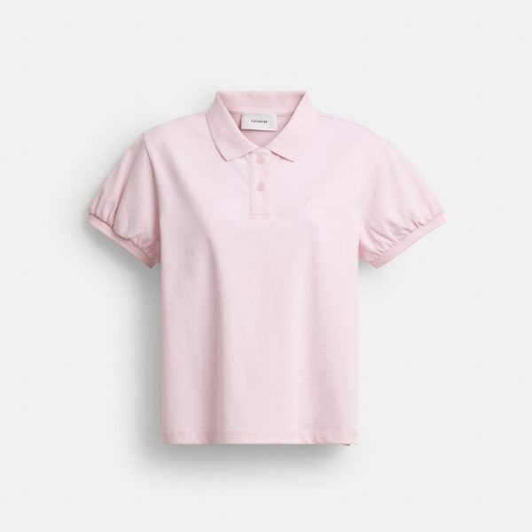 Coach Coach Script Shrunken Polo In Organic Cotton - Preorder
