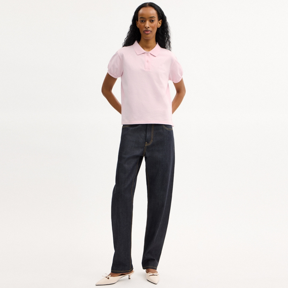 Coach Coach Script Shrunken Polo In Organic Cotton - Preorder