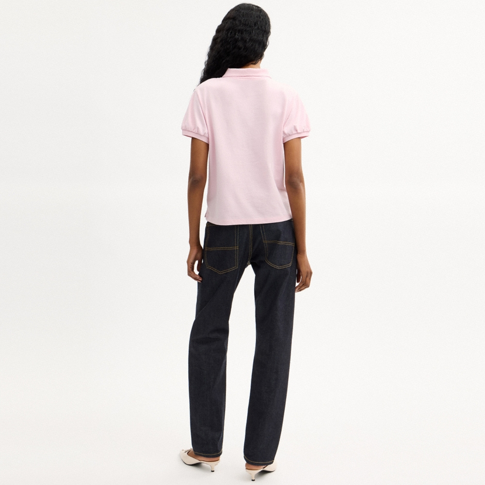 Coach Coach Script Shrunken Polo In Organic Cotton - Preorder