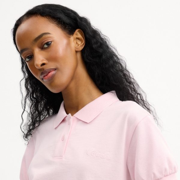 Coach Coach Script Shrunken Polo In Organic Cotton - Preorder