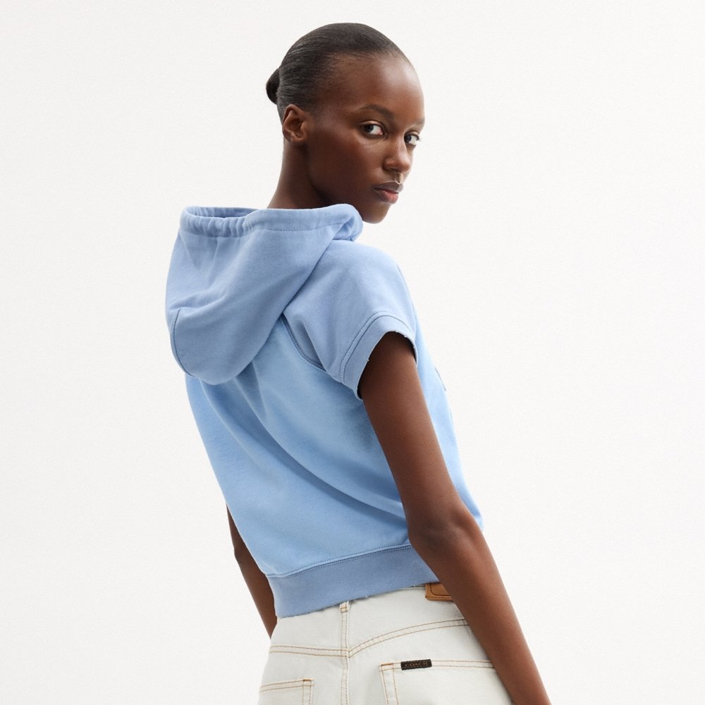 Coach Short Sleeve Shrunken Hoodie In Organic Cotton - Preorder