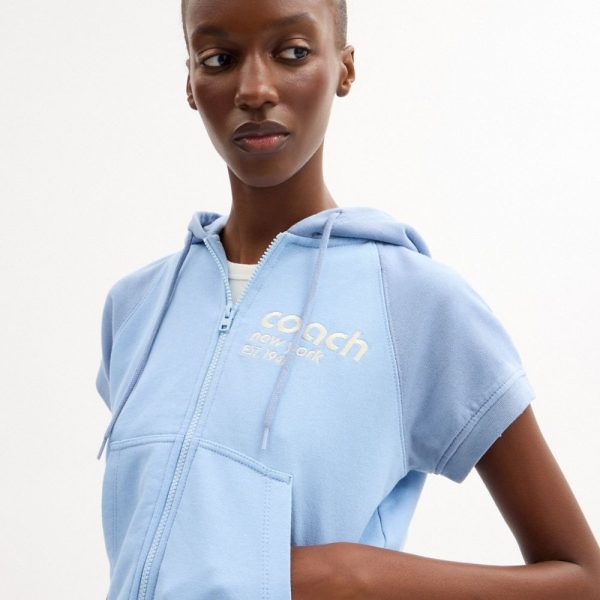 Coach Short Sleeve Shrunken Hoodie In Organic Cotton - Preorder