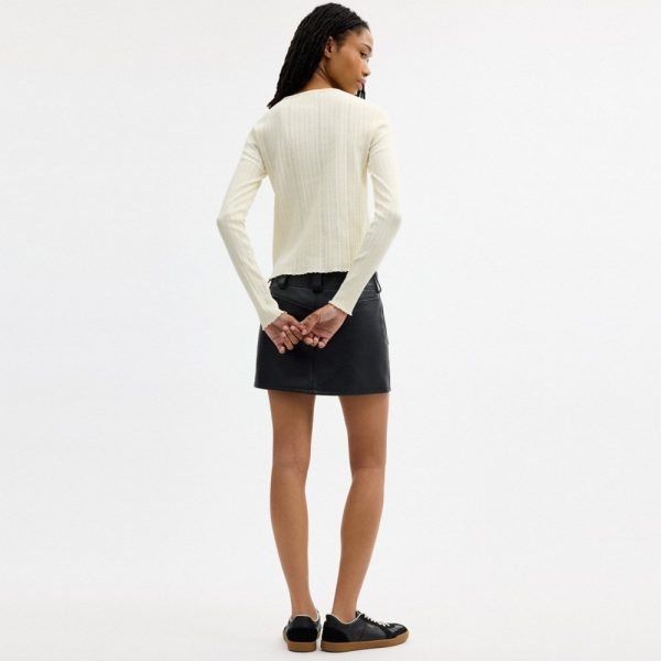 Coach Outlet Coach | Brain Dead Kachi Mouse Graphic Long Sleeve Pointelle Top - Preorder