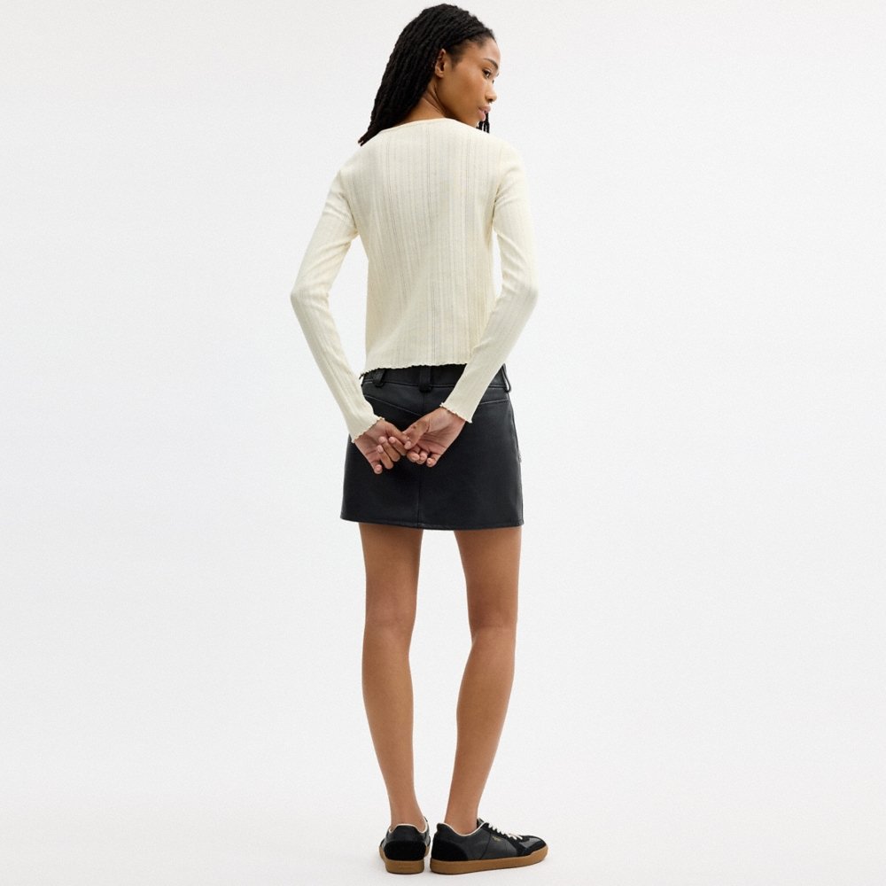 Coach Outlet Coach | Brain Dead Kachi Mouse Graphic Long Sleeve Pointelle Top - Preorder