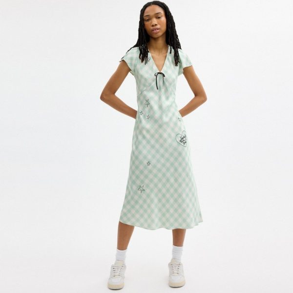 Coach Outlet Coach | Brain Dead Embroidered Gingham Dress - Preorder