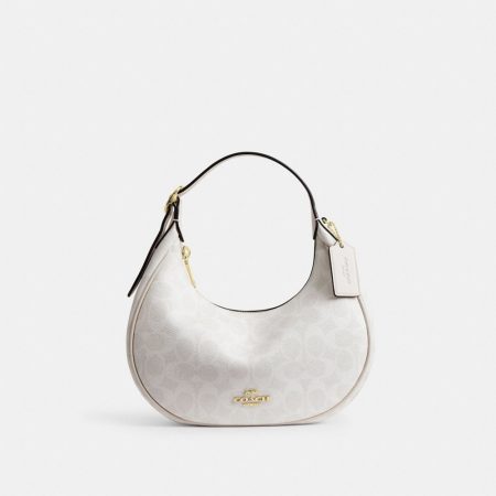 Coach Outlet Emily Shoulder Bag In Signature Canvas - Preorder — Brass/White/Chalk