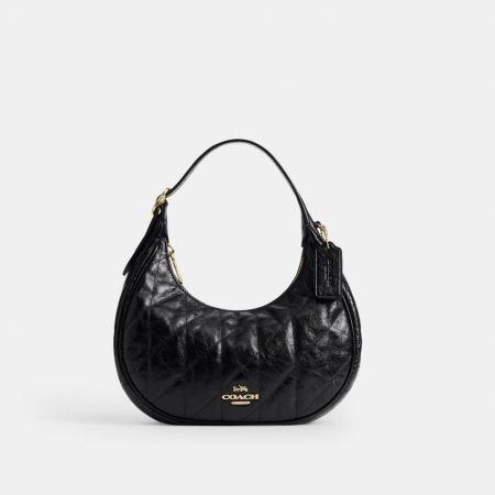 Coach Outlet Emily Shoulder Bag With Quilting - Preorder — Brass/Black
