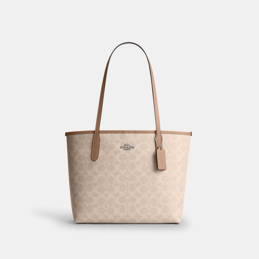 Coach Outlet Medium City Tote Bag In Signature Canvas - Preorder