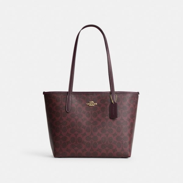 Coach Outlet Medium City Tote Bag In Signature Canvas - Preorder