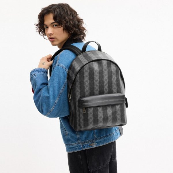 Coach Outlet Taylor Backpack In Signature Canvas With Stripes - Preorder