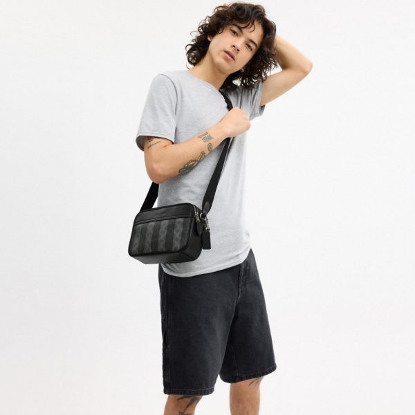 Coach Outlet Graham Crossbody Bag In Signature Canvas With Stripes - Preorder