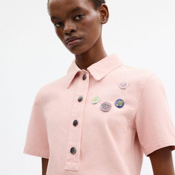 Coach Outlet Coach | Brain Dead Short Sleeve Denim Mini Dress - Preorder