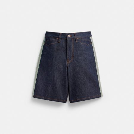 Coach Outlet Coach | Brain Dead Denim Skater Shorts In Recycled Cotton - Preorder — Dark Blue