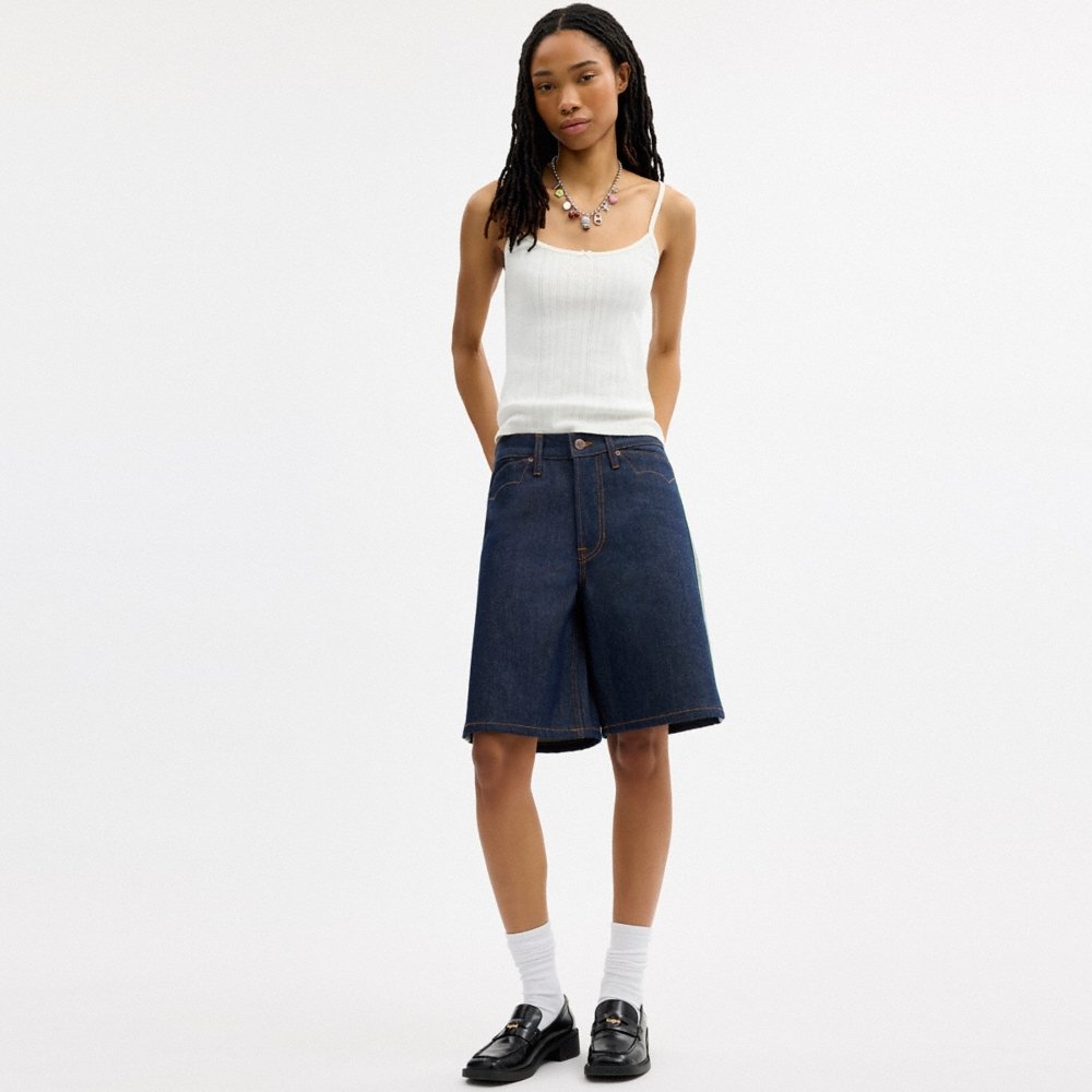 Coach Outlet Coach | Brain Dead Denim Skater Shorts In Recycled Cotton - Preorder