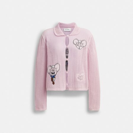 Coach Outlet Coach | Brain Dead Kachi Mouse Cardigan In Organic Cotton - Preorder — Pink