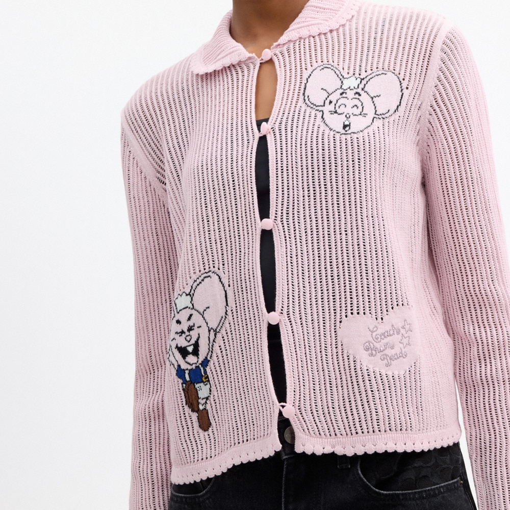 Coach Outlet Coach | Brain Dead Kachi Mouse Cardigan In Organic Cotton - Preorder