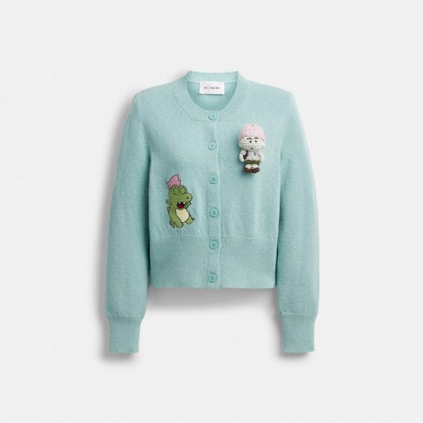 Coach Outlet Coach | Brain Dead Plush Character Cardigan In Organic Cotton - Preorder