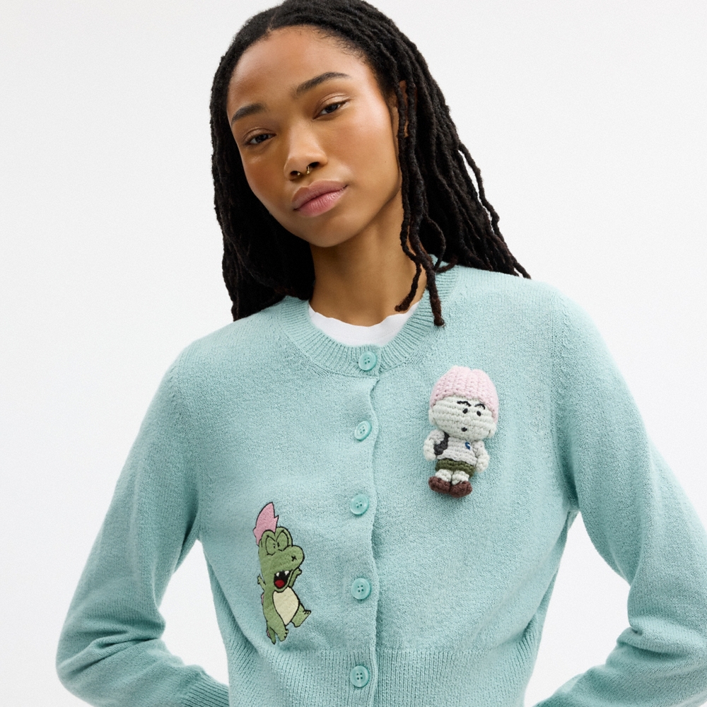Coach Outlet Coach | Brain Dead Plush Character Cardigan In Organic Cotton - Preorder