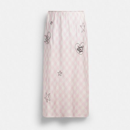 Coach Outlet Coach | Brain Dead Embroidered Slip Skirt - Preorder — Light Pink