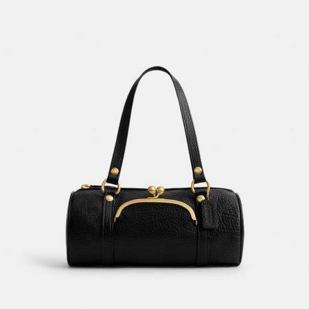 Coach Kisslock Barrel Bag - Preorder — Brass/Black