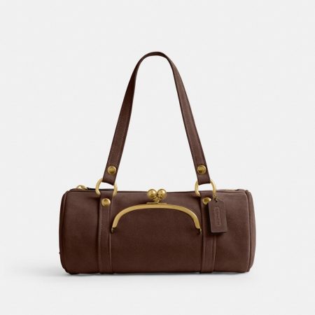 Coach Outlet Kisslock Barrel Bag - Preorder — Brass/Dark Chocolate