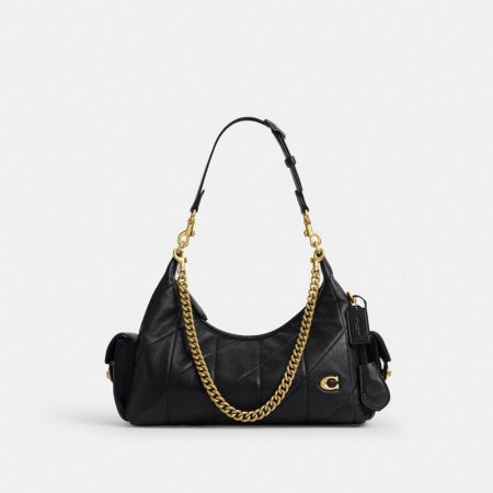 Coach Pocket Juliet Bag 30 With Quilting - Preorder — Brass/Black
