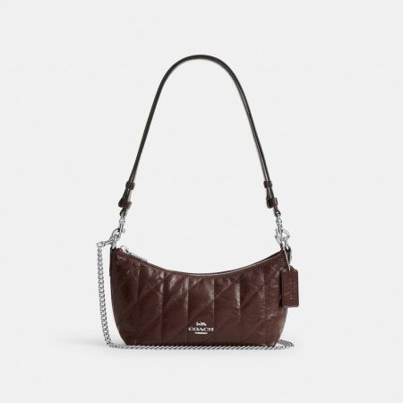 Coach Outlet Caitlin Shoulder Bag With Quilting - Preorder — Silver/Maple