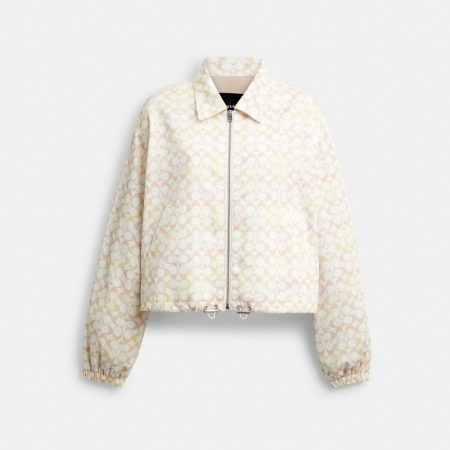 Coach Outlet Signature Blouson Windbreaker In Recycled Polyester - Preorder — Pink/Multi