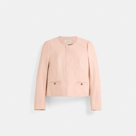 Coach Restored Tailored Leather Jacket - Preorder — Powder Pink