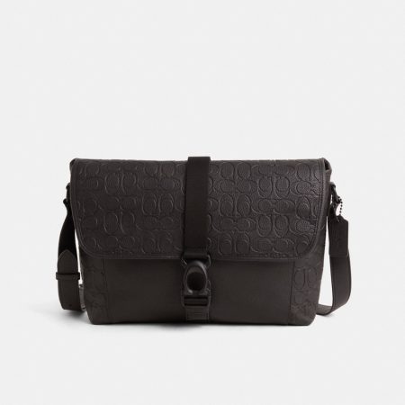 Coach Restored Beck Messenger In Signature Leather - Preorder — Black