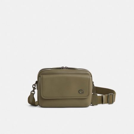 Coach Restored Charter Flap Crossbody Bag 24 - Preorder — Army Green