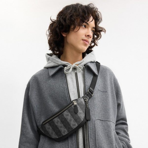 Coach Outlet Warren Mini Belt Bag In Signature Canvas With Stripes - Preorder