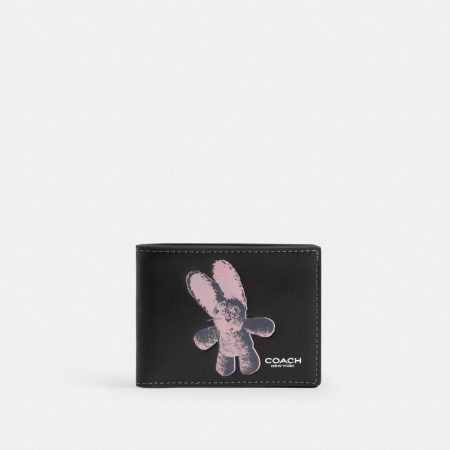 Coach Outlet Slim Billfold Wallet With Floppy Graphic - Preorder — Black