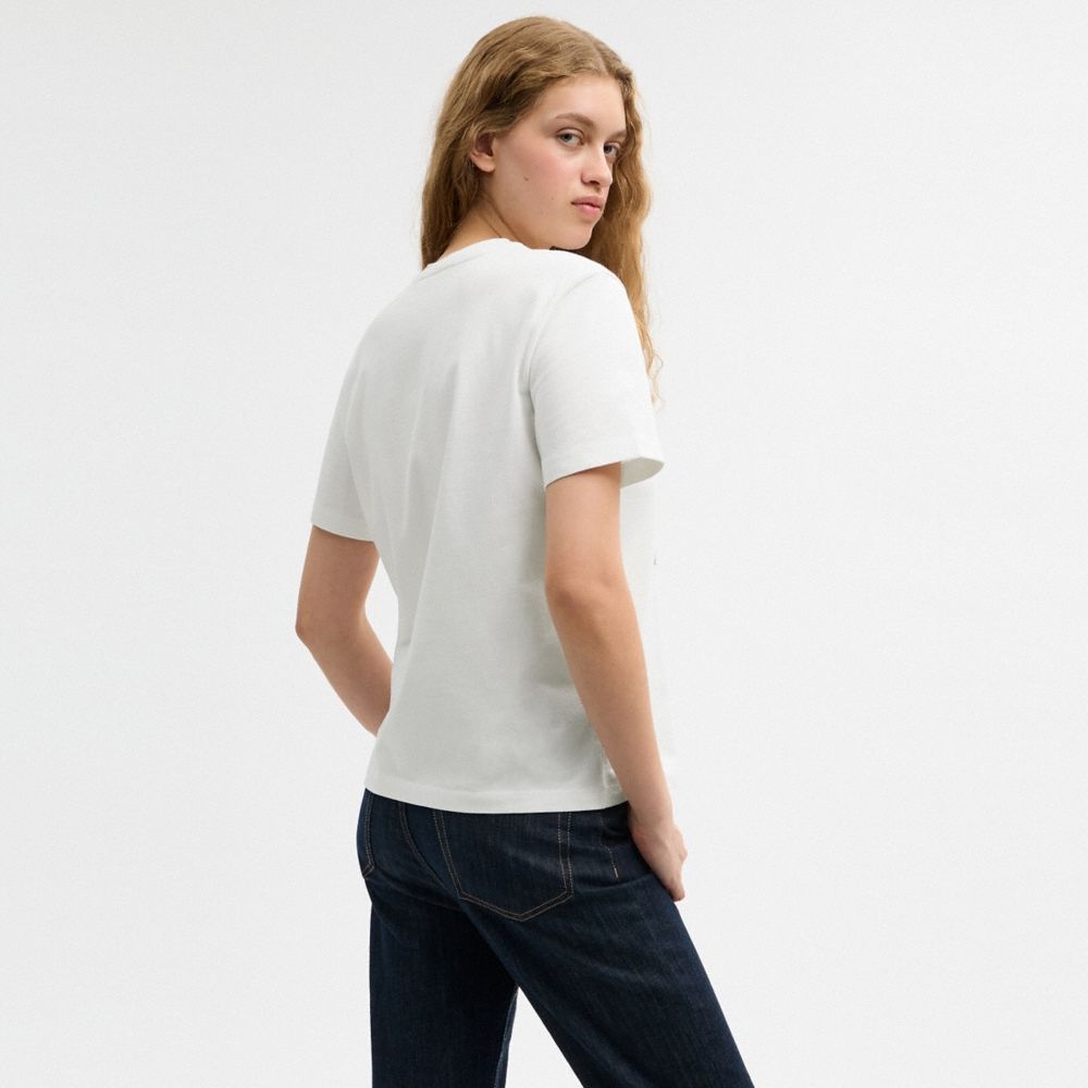 Coach Outlet Floral Signature Square Classic T-Shirt In Organic Cotton - Preorder
