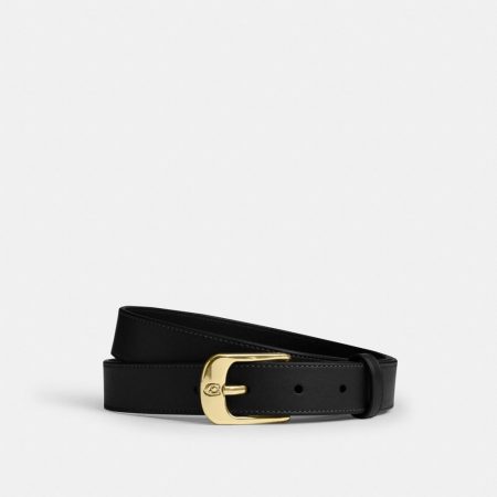 Coach Outlet C Harness Buckle Belt, 25MM - Preorder — Brass/Black