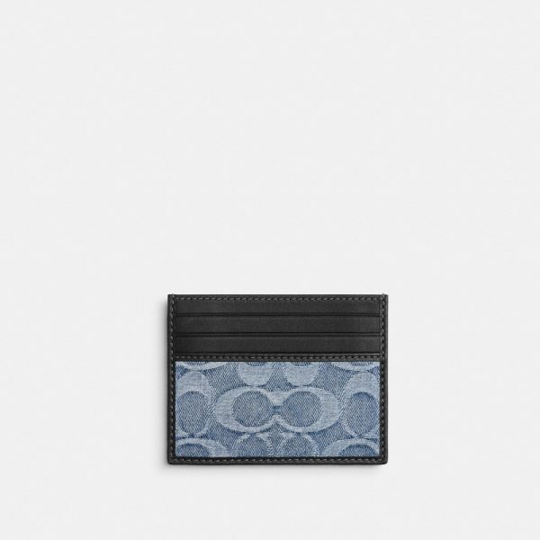 Coach Outlet Slim ID Card Case In Loved Signature Denim - Preorder