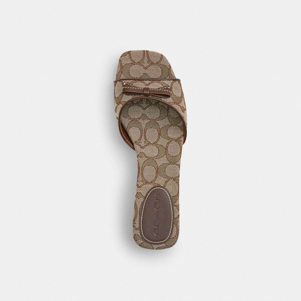 Coach Outlet Bow Kitten Heel Sandal In Signature Jacquard - Preorder