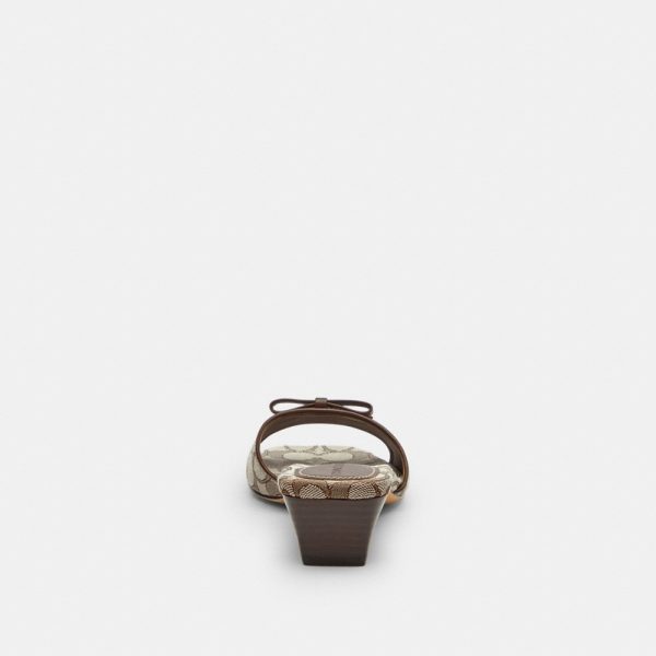 Coach Outlet Bow Kitten Heel Sandal In Signature Jacquard - Preorder