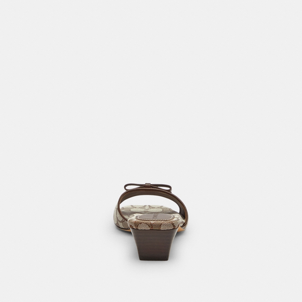 Coach Outlet Bow Kitten Heel Sandal In Signature Jacquard - Preorder