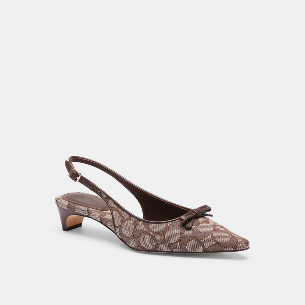 Coach Outlet Bow Slingback Heel In Signature Jacquard - Preorder