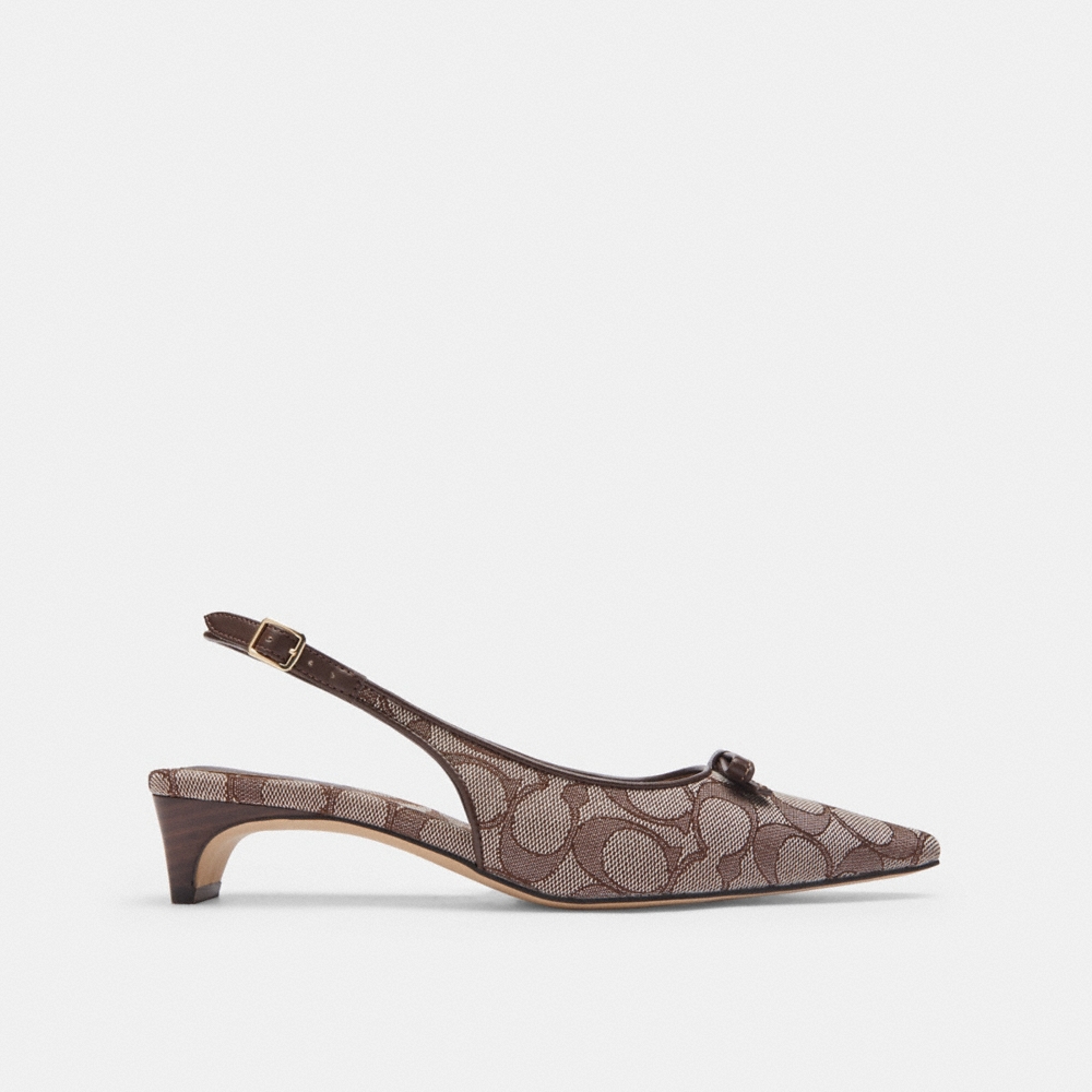 Coach Outlet Bow Slingback Heel In Signature Jacquard - Preorder - Image 2
