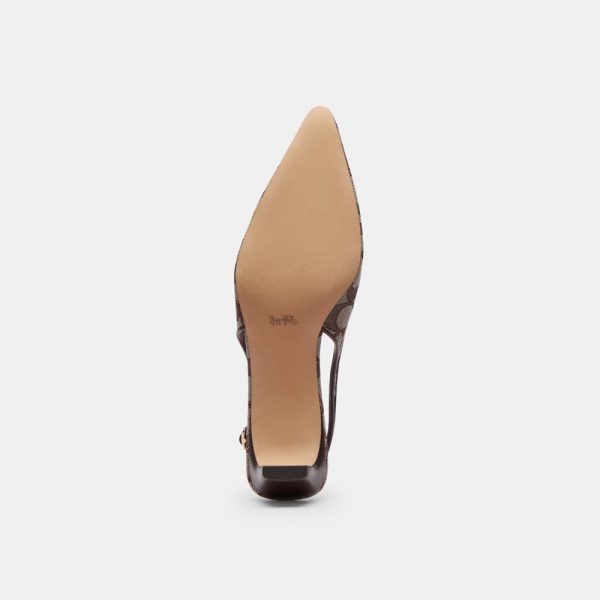 Coach Outlet Bow Slingback Heel In Signature Jacquard - Preorder
