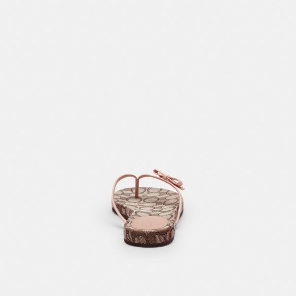 Coach Outlet Bow Flip Flop In Signature Jacquard - Preorder